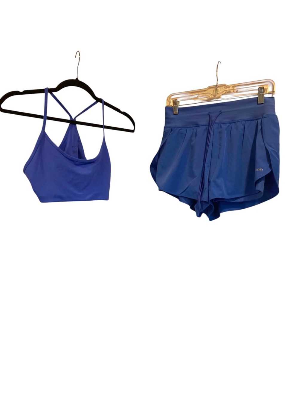 NWT Vuori All the Feels Bra/Speed Shorts Set BLUE Size Medium